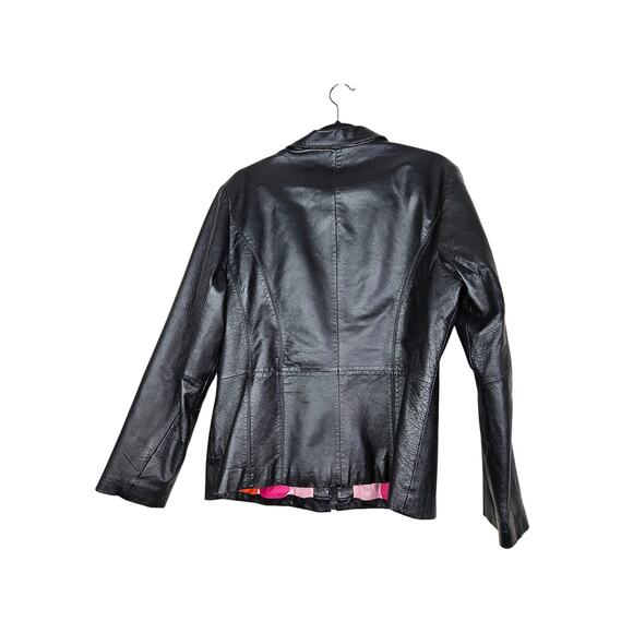 Vintage Y2K Wilsons Leather Maxima XL Black Leather Zip Up Jacket Minimalist - Picture 2 of 3